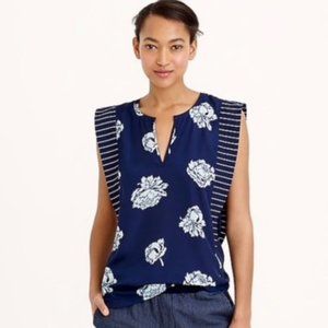 CCO J. CREW Graphic Peony Sleeveless Top Size 4